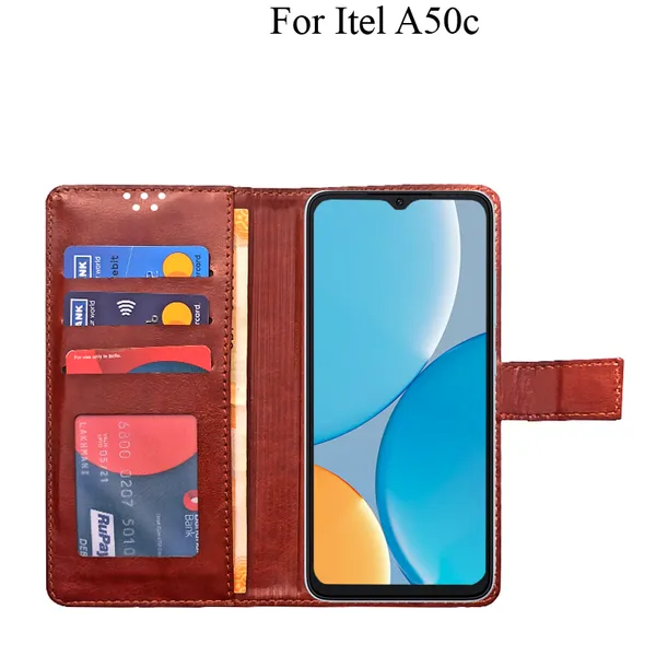 Brown_Premium_Flip_Cover_For_Itel_A50C