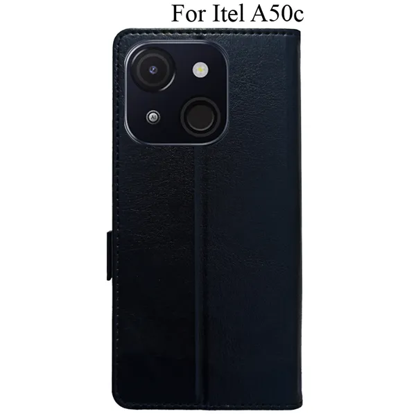 Black_Premium_Flip_Cover_For_Itel_A50C