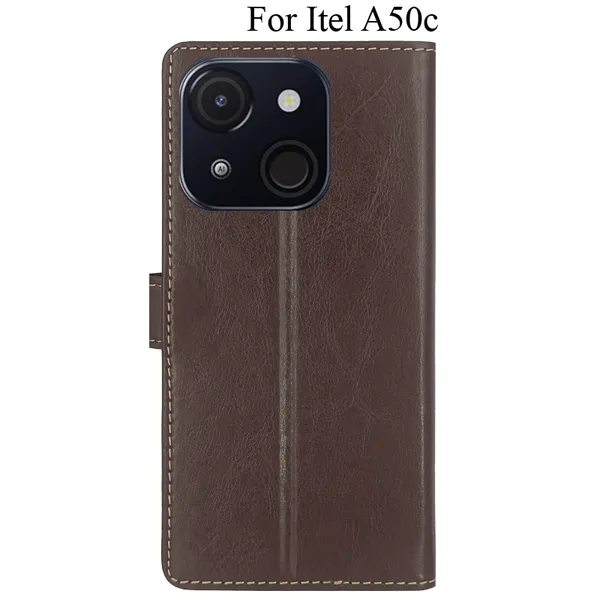 Brown_Premium_Flip_Cover_For_Itel_A50C