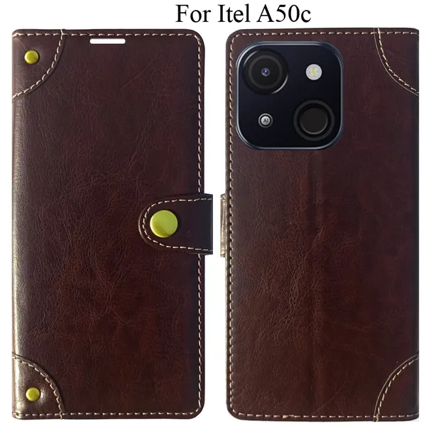 Beige_Premium_Flip_Cover_For_Itel_A50C