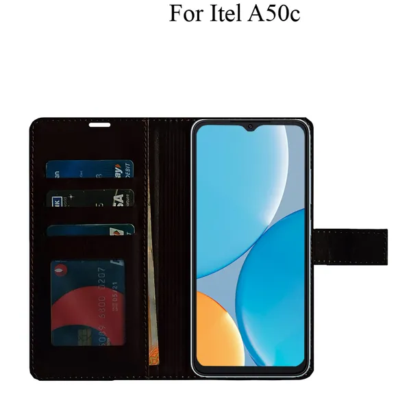 Brown_Premium_Flip_Cover_For_Itel_A50C