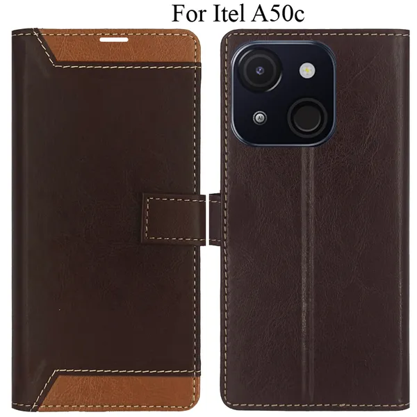 Brown_Premium_Flip_Cover_For_Itel_A50C