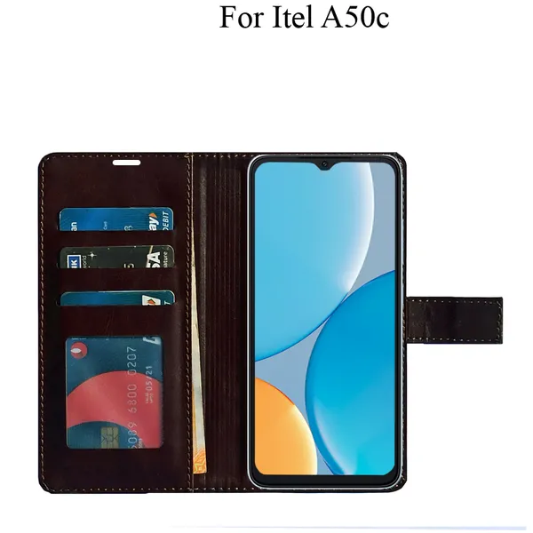 Brown_Premium_Flip_Cover_For_Itel_A50C