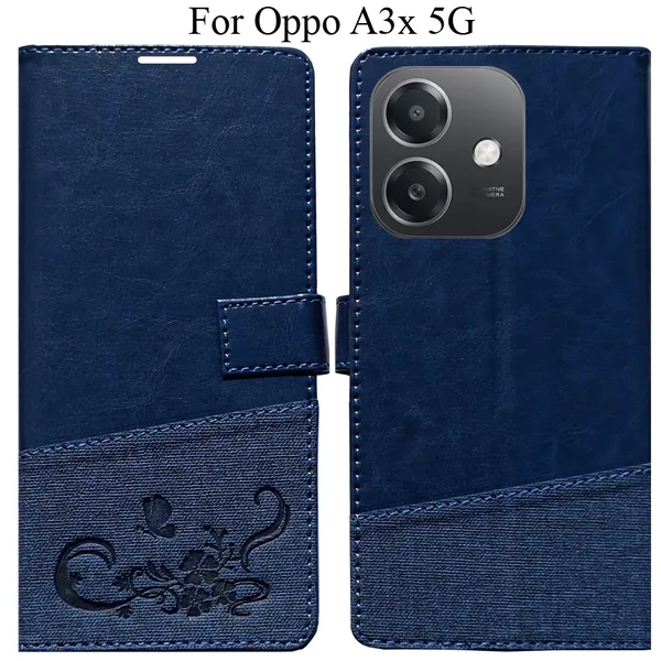 Blue_Premium_Flip_Cover_For_Oppo_A3X_5G