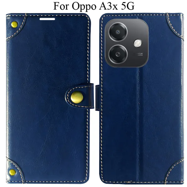 Blue_Premium_Flip_Cover_For_Oppo_A3X_5G