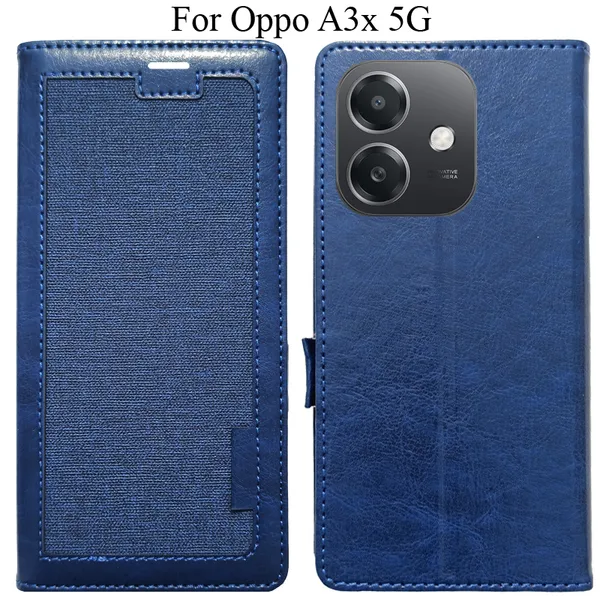 Blue_Premium_Flip_Cover_For_Oppo_A3X_5G