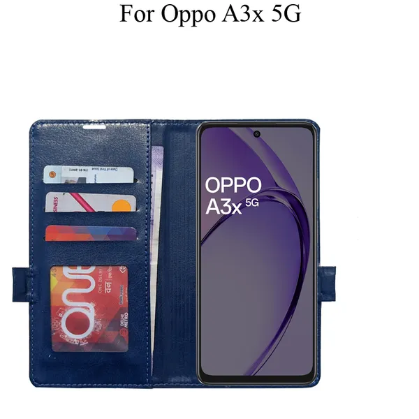 Blue_Premium_Flip_Cover_For_Oppo_A3X_5G