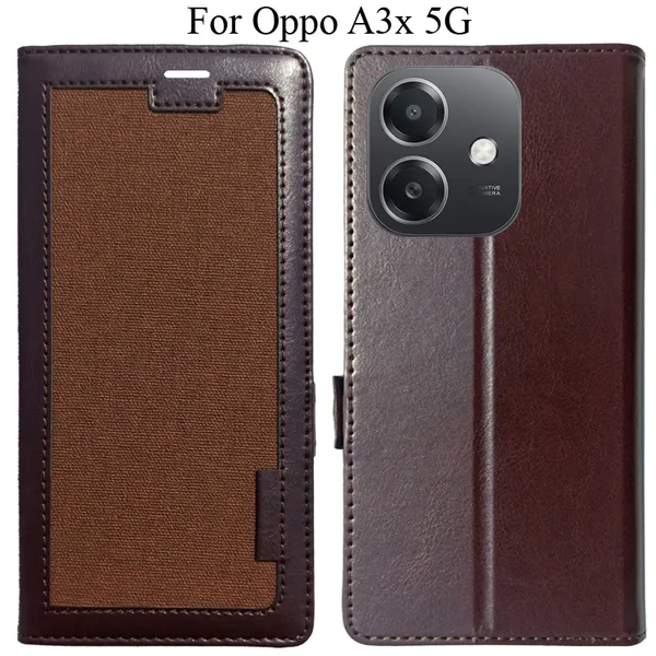 Brown_Premium_Flip_Cover_For_Oppo_A3X_5G