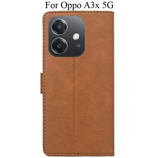 Brown_Premium_Flip_Cover_For_Oppo_A3X_5G