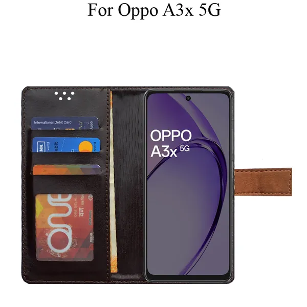 Brown_Premium_Flip_Cover_For_Oppo_A3X_5G