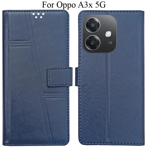 Blue_Premium_Flip_Cover_For_Oppo_A3X_5G