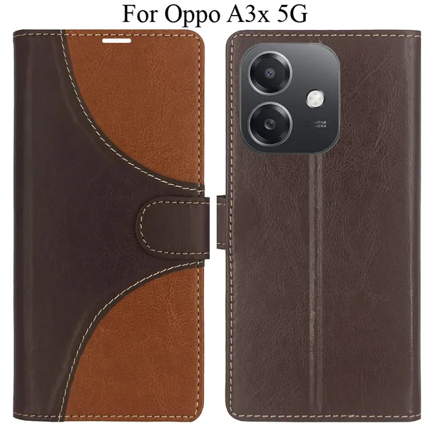 Brown_Premium_Flip_Cover_For_Oppo_A3X_5G