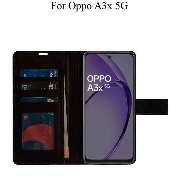 Brown_Premium_Flip_Cover_For_Oppo_A3X_5G