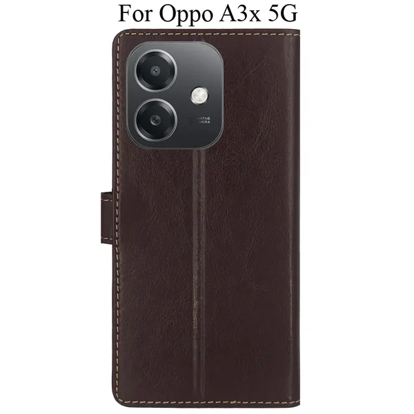 Brown_Premium_Flip_Cover_For_Oppo_A3X_5G