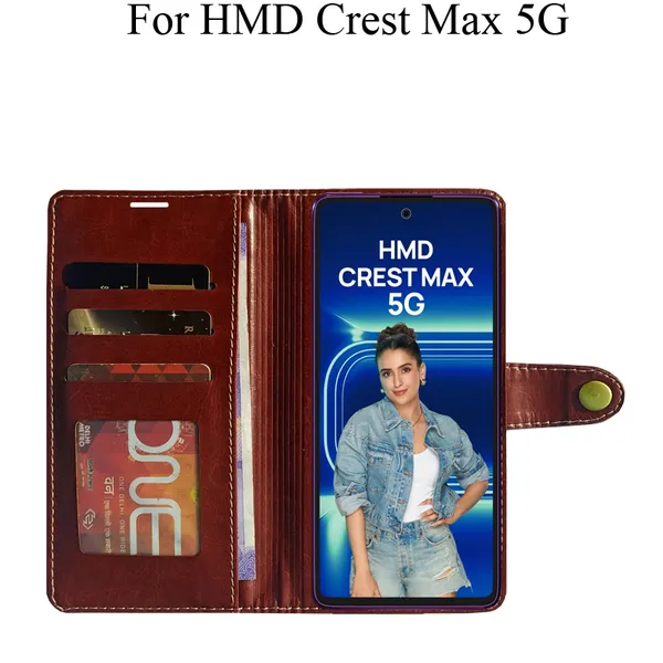 Brown_Premium_Flip_Cover_For_Hmd_Crest_Max_5G