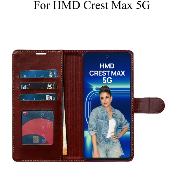 Brown_Premium_Flip_Cover_For_Hmd_Crest_Max_5G