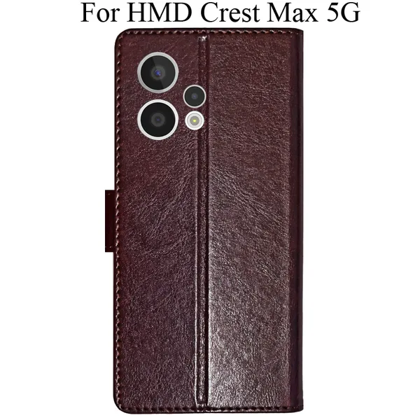 Beige_Premium_Flip_Cover_For_Hmd_Crest_Max_5G
