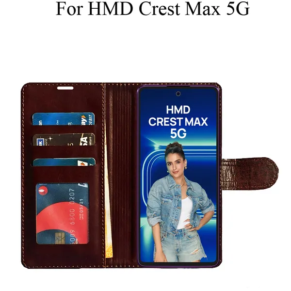 Brown_Premium_Flip_Cover_For_Hmd_Crest_Max_5G