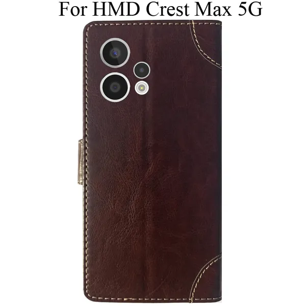 Beige_Premium_Flip_Cover_For_Hmd_Crest_Max_5G
