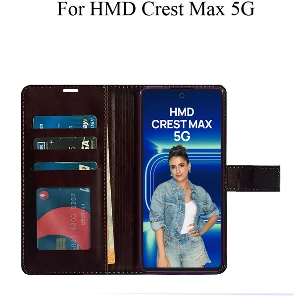 Brown_Premium_Flip_Cover_For_Hmd_Crest_Max_5G