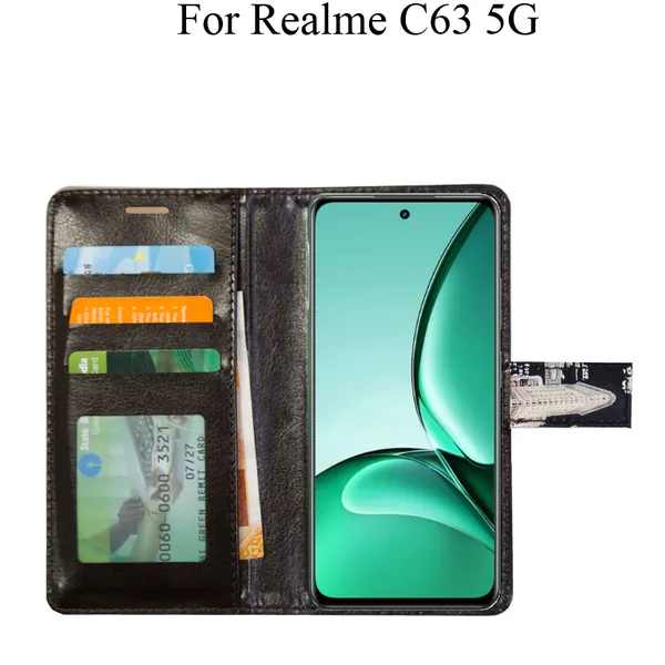 Black_Premium_Flip_Cover_For_Realme_C63_5G