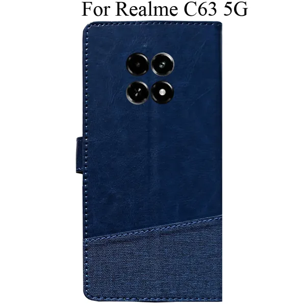 Blue_Premium_Flip_Cover_For_Realme_C63_5G