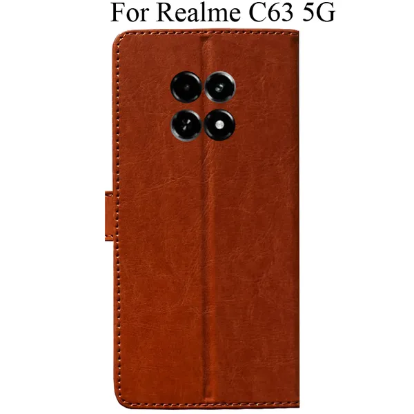 Orange_Premium_Flip_Cover_For_Realme_C63_5G