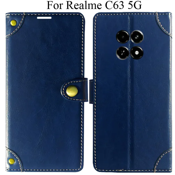 Blue_Premium_Flip_Cover_For_Realme_C63_5G
