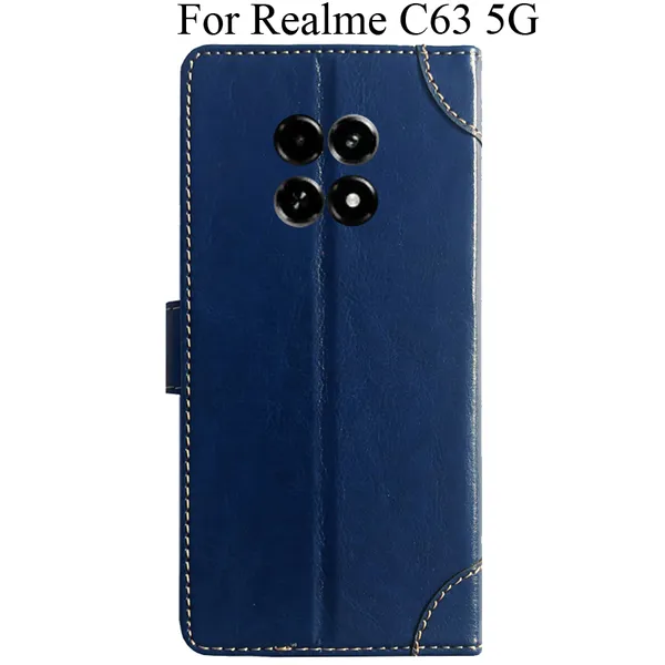 Blue_Premium_Flip_Cover_For_Realme_C63_5G