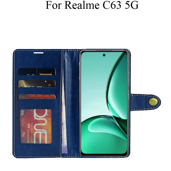 Blue_Premium_Flip_Cover_For_Realme_C63_5G