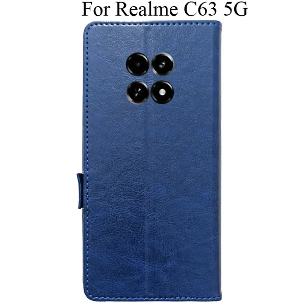 Blue_Premium_Flip_Cover_For_Realme_C63_5G