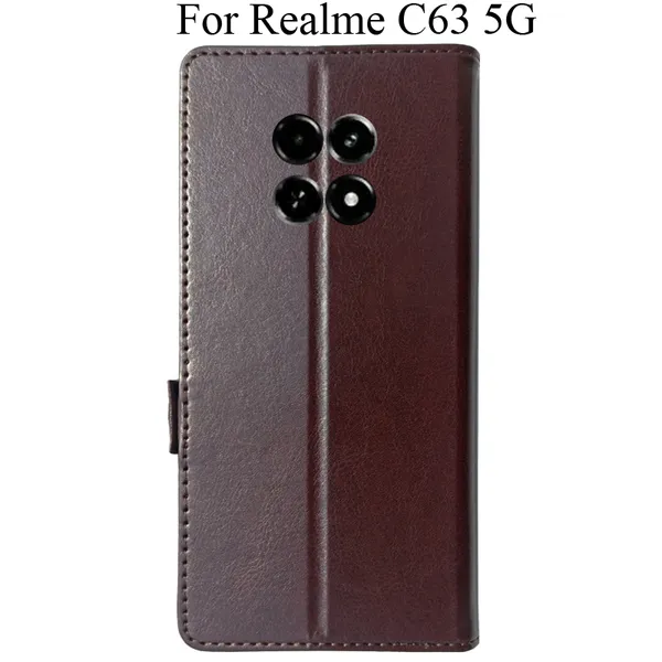 Brown_Premium_Flip_Cover_For_Realme_C63_5G