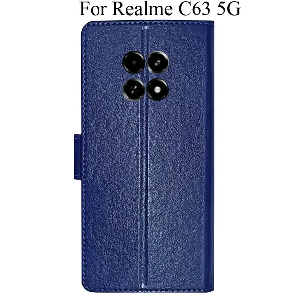Blue_Premium_Flip_Cover_For_Realme_C63_5G