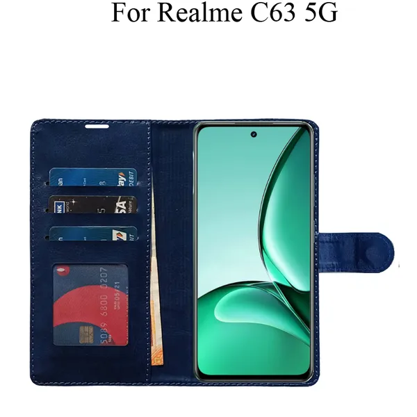 Blue_Premium_Flip_Cover_For_Realme_C63_5G