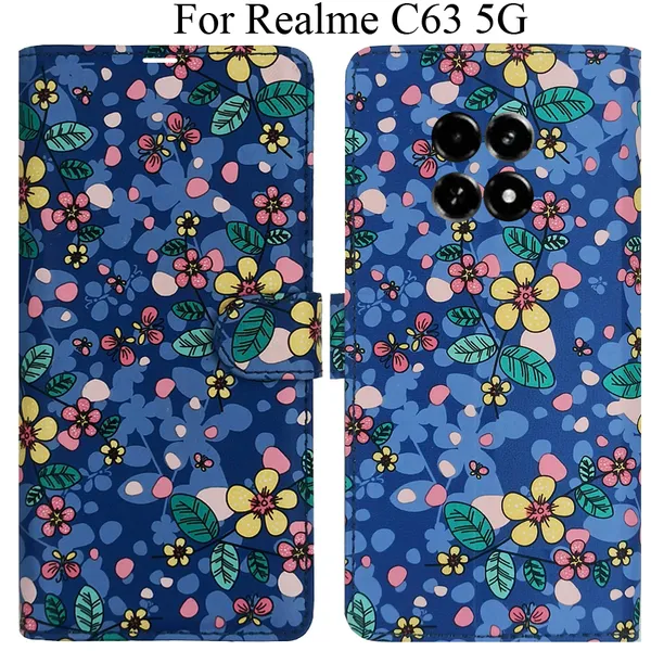 Blue_Premium_Flip_Cover_For_Realme_C63_5G