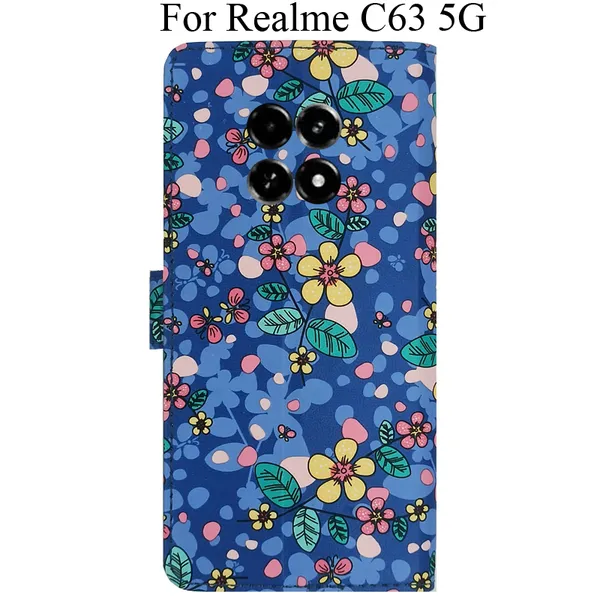 Blue_Premium_Flip_Cover_For_Realme_C63_5G