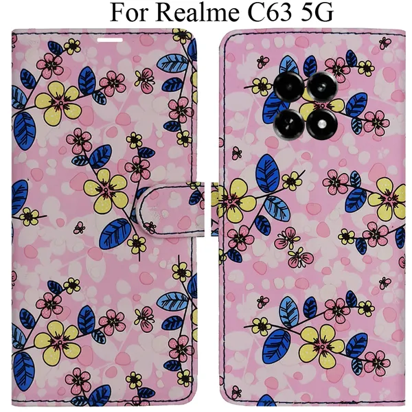 Pink_Premium_Flip_Cover_For_Realme_C63_5G