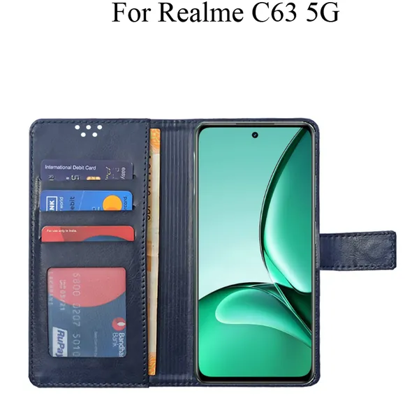 Black_Premium_Flip_Cover_For_Realme_C63_5G