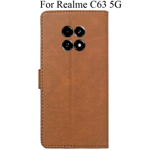 Brown_Premium_Flip_Cover_For_Realme_C63_5G