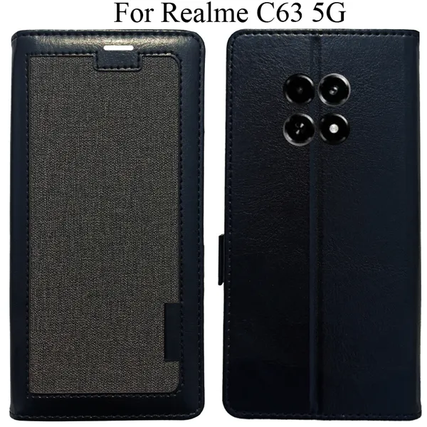 Black_Premium_Flip_Cover_For_Realme_C63_5G