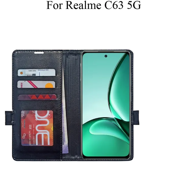 Black_Premium_Flip_Cover_For_Realme_C63_5G