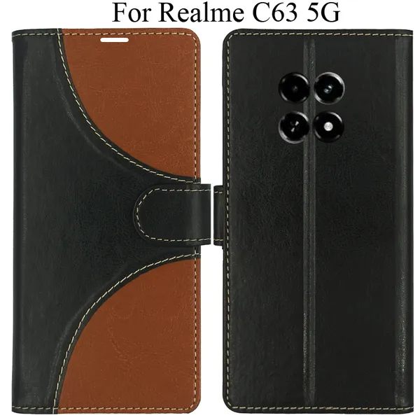Black_Premium_Flip_Cover_For_Realme_C63_5G