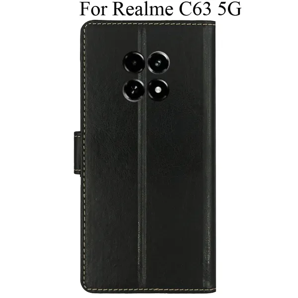 Black_Premium_Flip_Cover_For_Realme_C63_5G