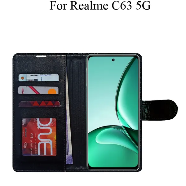 Black_Premium_Flip_Cover_For_Realme_C63_5G