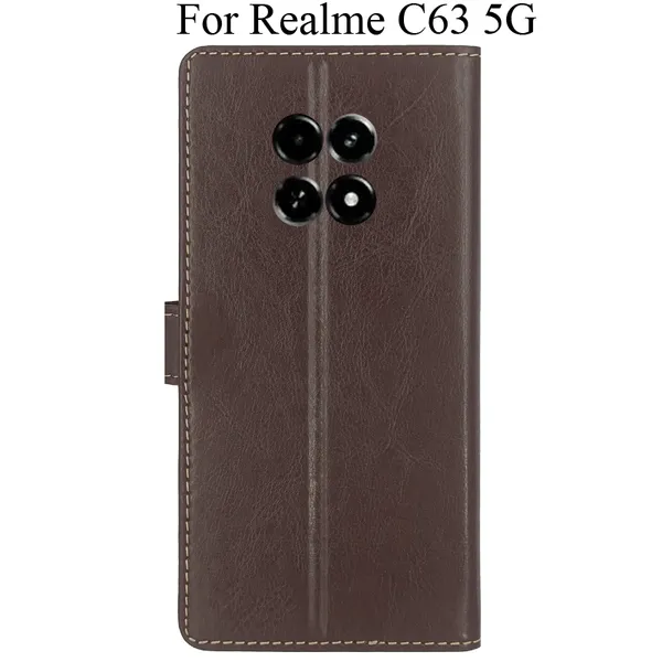 Brown_Premium_Flip_Cover_For_Realme_C63_5G