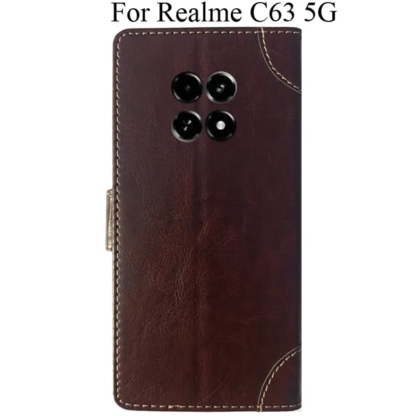Beige_Premium_Flip_Cover_For_Realme_C63_5G