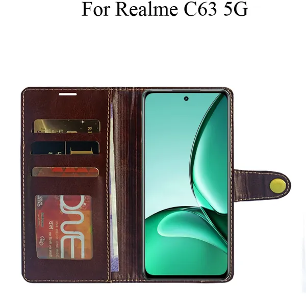 Beige_Premium_Flip_Cover_For_Realme_C63_5G