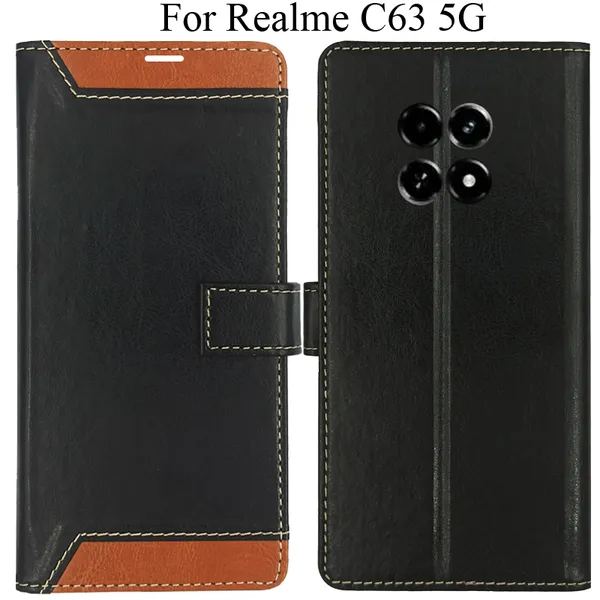 Brown_Premium_Flip_Cover_For_Realme_C63_5G