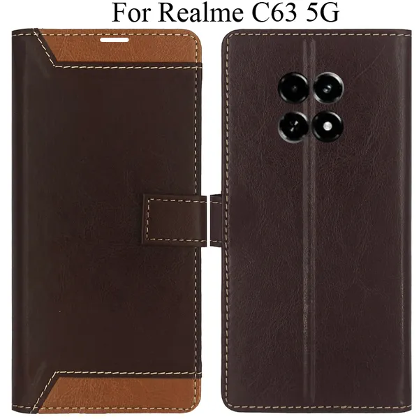 Brown_Premium_Flip_Cover_For_Realme_C63_5G