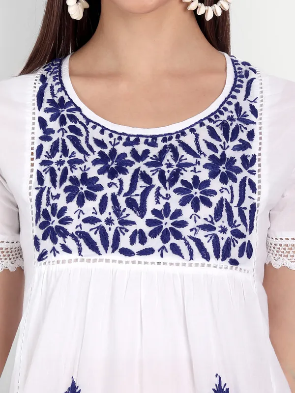 Royal_Blue_Lucknow_Chikankari_Hand_Embroidered_Top_Blouse_Short_Kurtis